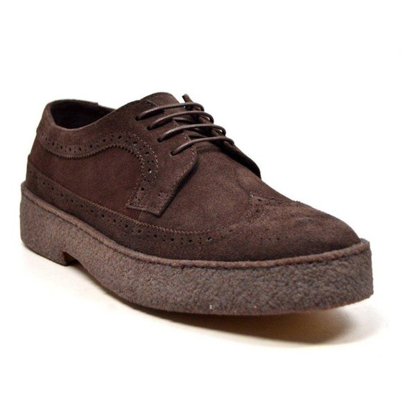 British Walkers Men's Wingtips Low Cut Suede Brown - Picture 1 of 2